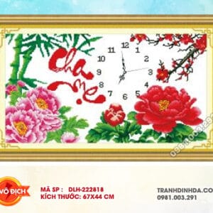 Tranh thêu chữ thập Cha Mẹ DLH-222817 kích thước 68cm x 41cm