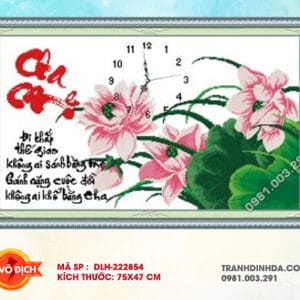Tranh thêu chữ thập Cha Mẹ DLH-222854 kích thước 75cm x 47cm