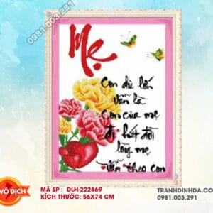 Tranh thêu chữ thập Mẹ DLH-222869 kích thước 56cm x 74cm