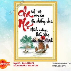 Tranh thêu chữ thập Cha Mẹ DLH-222874 kích thước 59cm x 83cm