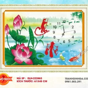 Tranh thêu chữ thập Cha Mẹ DLH-222883 kích thước 61cm x 45cm