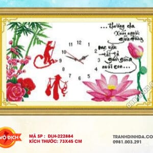 Tranh thêu chữ thập Cha Mẹ DLH-222884 kích thước 73cm x 45cm