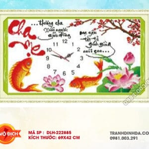 Tranh thêu chữ thập Cha Mẹ DLH-222885 kích thước 69cm x 42cm