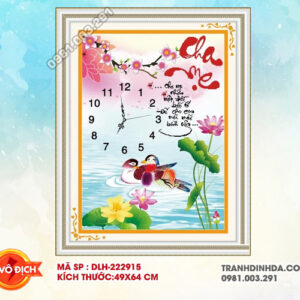Tranh thêu chữ thập Cha Mẹ DLH-222915 kích thước 49cm x 64cm