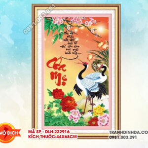 Tranh thêu chữ thập Cha Mẹ DLH-222916 kích thước 44cm x 68cm