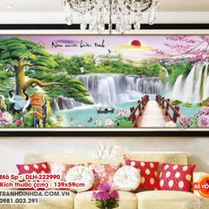 Tranh thêu chữ thập Non Nước Hữu Tình DLH-222990 kích thước 139cm x 59cm