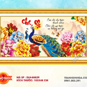 Tranh thêu chữ thập Cha Mẹ DLH-88829 kích thước 103cm x 48cm