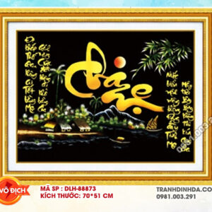 Tranh thêu chữ thập Cha Mẹ DLH-88873 kích thước 70cm x 51cm