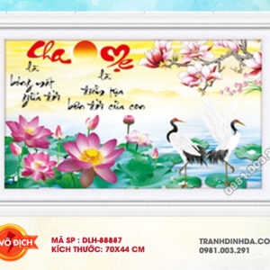 Tranh thêu chữ thập Cha Mẹ DLH-88887 kích thước 70cm x 44cm