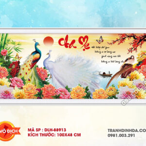 Tranh thêu chữ thập Cha Mẹ DLH-88913 kích thước 100cm x 48cm