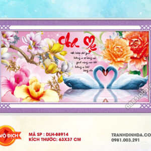 Tranh thêu chữ thập Cha Mẹ DLH-88914 kích thước 63cm x 37cm