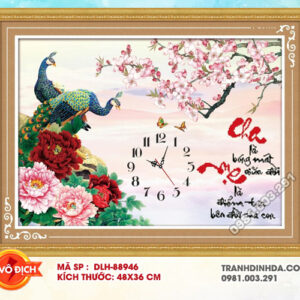 Tranh thêu chữ thập Cha Mẹ DLH-88946 kích thước 48cm x 36cm