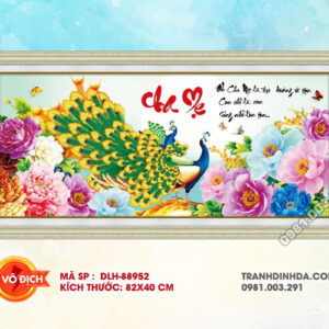 Tranh thêu chữ thập Cha Mẹ DLH-88952 kích thước 82cm x 40cm