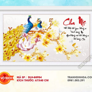 Tranh thêu chữ thập Cha Mẹ DLH-88954 kích thước 67cm x 40cm
