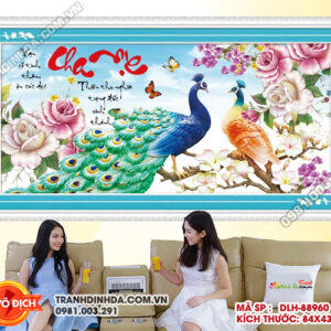 Tranh thêu chữ thập Cha Mẹ DLH-88960 kích thước 84cm x 43cm