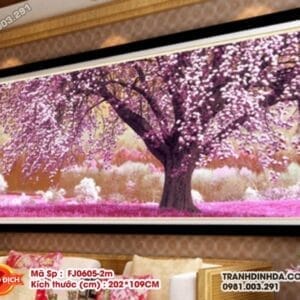 Tranh thêu chữ thập cây tình yêu FJ0605 kích thước 202cm x 109cm