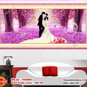 Tranh thêu chữ thập Tình Yêu Vĩnh Cửu HH0803 kích thước 152cm x 59cm