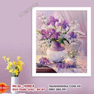 Tranh thêu chữ thập Bình Hoa Nghệ Thuật HH0818 kích thước 54cm x 67cm