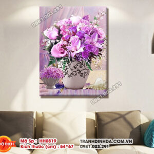 Tranh thêu chữ thập Bình Hoa Nghệ Thuật HH0819 kích thước 54cm x 67cm