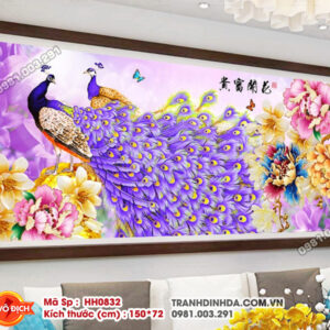 Tranh thêu chữ thập Phu Thê Viên Mãn HH0832 kích thước 150cm x 72cm