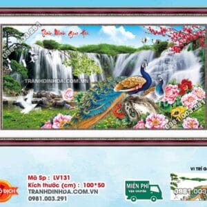 Tranh đính đá Thiên Nhiên Giao Hòa LV131 kích thước 100cm x 50cm