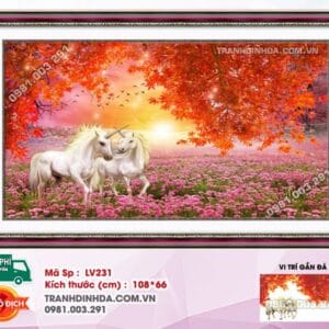 Tranh đính đá Khu Vườn Hạnh Phúc LV231 kích thước 108cm x 66cm