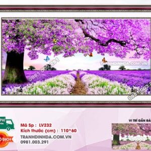 Tranh đính đá Cây Hạnh Phúc LV232 kích thước 110cm x 60cm