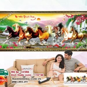 Tranh đính đá Mã Đáo Thành Công LV286 kích thước 110cm x 50cm