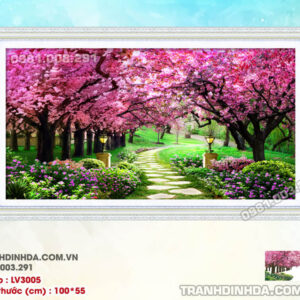 Tranh thêu chữ thập con đường tình yêu hạnh phúc LV3005 kích thước 100 x 55cm