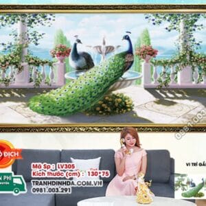 Tranh đính đá Hạnh Phúc Viên Mãn LV305 kích thước 130cm x 75cm