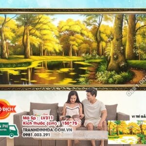 Tranh đính đá Khu Rừng Bí Ẩn LV311 kích thước 150cm x 75cm