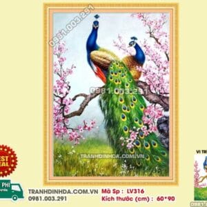 Tranh đính đá Tình Yêu Vĩnh Cữu LV316 kích thước 60cm x 90cm