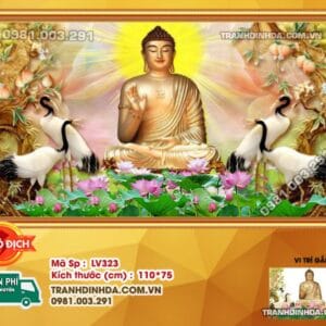 Tranh đính đá Phật Tổ Như Lai LV323 kích thước 110cm x 75cm