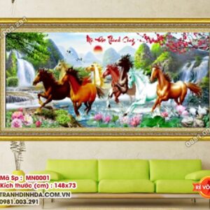 Tranh thêu chữ thập mã đáo thành công MN0001 Kích thước 148cm x 73cm