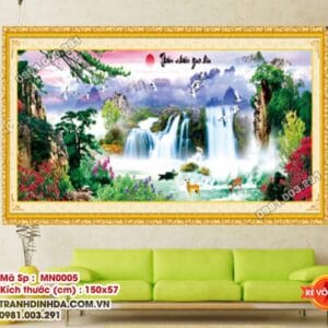 Tranh thêu chữ thập thiên nhiên giao hòa NM0005 kích thước 150cm x 57cm