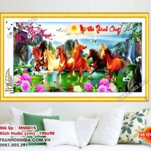 Tranh thêu chữ thập Mã đáo thành công MN0015 Kích thước 190cm x 90cm