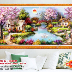 Tranh thêu chữ thập Mùa Xuân Ấm Áp MN0027 Kích thước 153x82cm