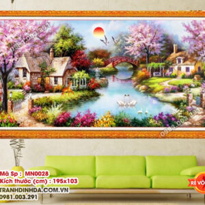 Tranh thêu chữ thập Mùa Xuân Ấm Áp MN0028 Kích thước 195x103cm