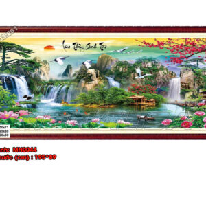 Tranh thêu chữ thập Lưu thủy sinh tài MN0044 Kích thước 195 x 89cm