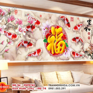Tranh thêu chữ thập Chữ Phúc ZGF0763 Kích thước 195x74cm