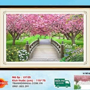Tranh đính đá Cầu Tình Yêu LV125 kích thước 115cm x 75cm