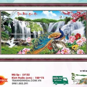 Tranh đính đá Thiên Nhiên Giao Hòa LV132 kích thước 150cm x 73cm