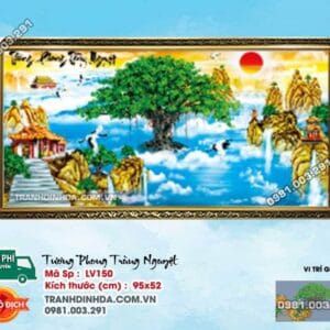 Tranh đính đá Tương Phong Trùng Nguyệt LV150 kích thước 95cm x 52cm