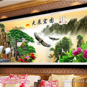 Tranh thêu chữ thập Thiên Nhiên Giao Hòa FJ0678 kích thước 150cm x 66cm