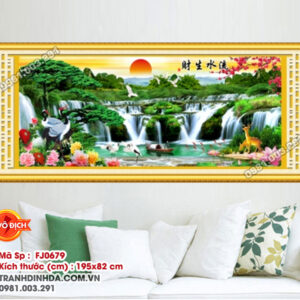 Tranh thêu chữ thập Thiên Nhiên Giao Hòa thêu kín FJ0679 Kích thước 195cm x 82cm