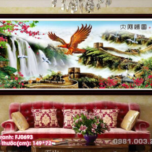 Tranh thêu chữ thập Đại Bàng Trường Thành FJ0693 kích thước 149cm x 72cm