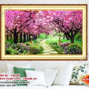 Tranh thêu chữ thập Khu Vườn tình yêu FJ0700 Kích thước 150cm x 66cm
