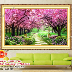 Tranh thêu chữ thập Khu Vườn tình yêu FJ0701-1.9m Kích thước 195cm x 84cm