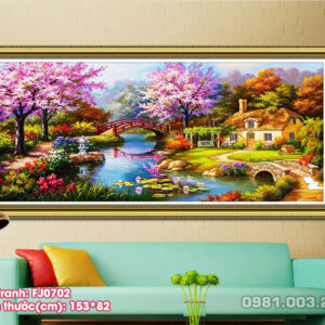 Tranh thêu chữ thập Mùa Xuân Ấm Áp FJ0702 kích thước 153cm x 82cm