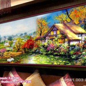 Tranh thêu chữ thập Khu Vườn Cổ Tích (thêu kín) FJ0709 kích thước 197cm x 120cm